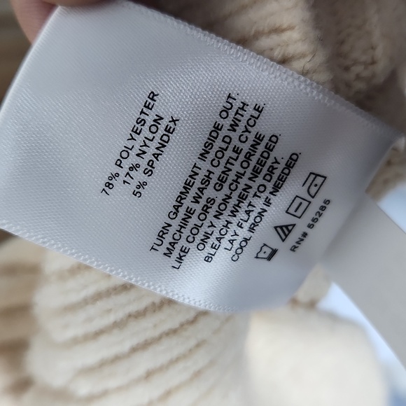 Express ribbed crop sweater cardigan women's Large oat NWT - Picture 6 of 8